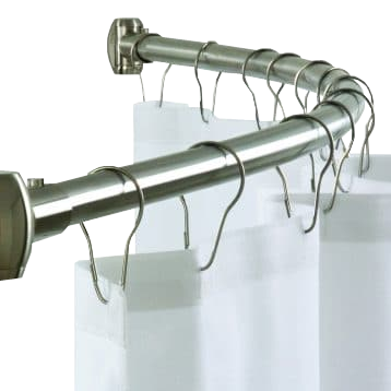 Bathroom Shower Curtain Rod with Curtain